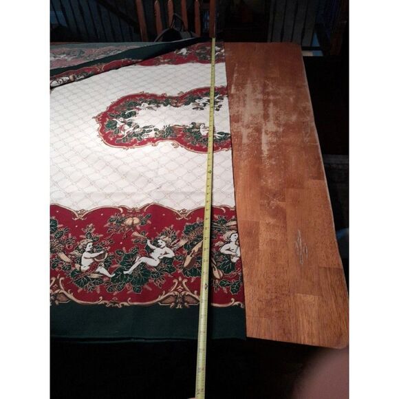 Vintage Christmas Cherubs Tablecloth Rectangle 70x51 Fashion Industries - READ - Picture 12 of 13